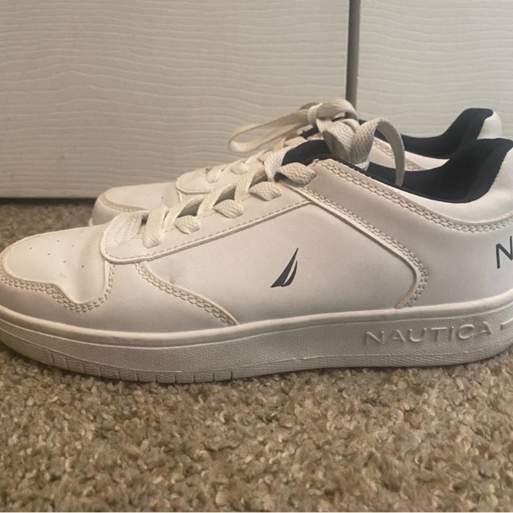 Nautica Boys White & Blue Sneakers